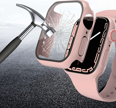 Mbrojtëse me xham Alogy për Apple Watch 7, 45 mm, rozë
