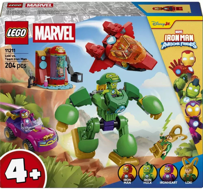Set lodrash LEGO Marvel Loki vs Team Iron Man 11211, 204 pjesë, 4+