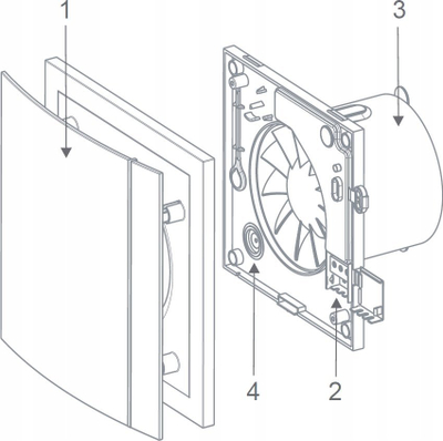 Ventilator banjoje S&amp;P Silent 100 CHZ Design, me higrostat, timer, argjendtë