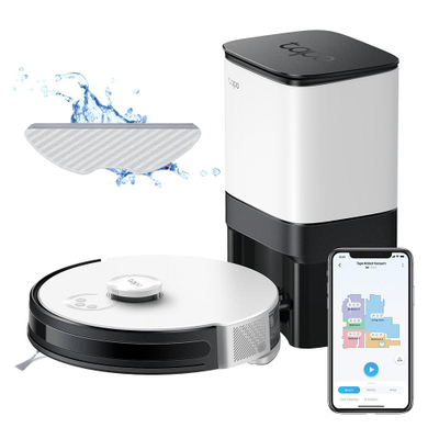 Robot fshesë TP-Link Tapo RV30 Plus, stacion vetëzbrazës, LiDAR, zi gri bardhë