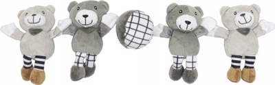 Karusel për krevat bebe Baby Mix Little Bears, me melodi, lodra pelushi, gri