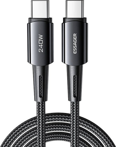 Kabllo USB-C në USB-C Essager EXCTT3-CGA0G-P, 240W, 2m, e zezë