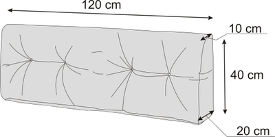 Jastëk i gjatë për shpinore palete, 120x40 cm, bezhë