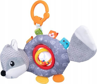 Lodër varëse me dhëmbëzues Balibazoo Felix Fox, me zile, dhelpër pelushi gri