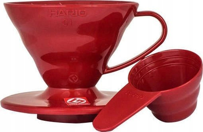 Filtruese kafeje Hario V60 01, plastike, e kuqe