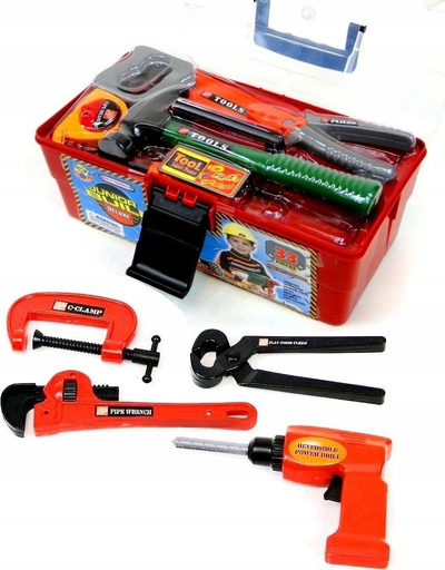 Set veglash lodër Adar Junior Builder Deluxe, 33 copë, kuti plastike, i kuq