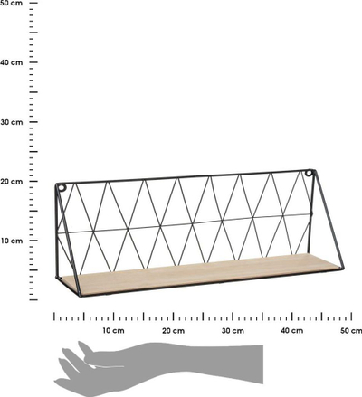 Raft muri Atmosphera, 48 x 12 cm, dru me metal, i zi