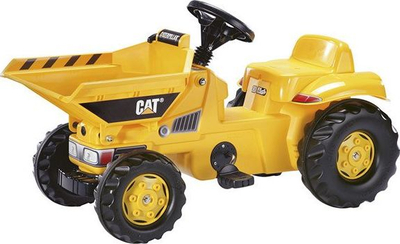 Kamionçinë lodër me pedale Rolly Toys Caterpillar Dumper, kovë me zbrazje, e verdhë