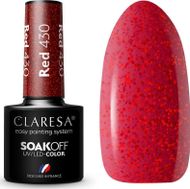 Llakk xhel për thonj Claresa SoakOff Rainbow Explosion Red 430, UV LED, 5g, e kuqe