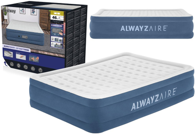 Воздушен душек Bestway 67624 AlwayzAire, 203x152x46 cm, со електрична пумпа, сив