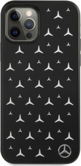 Kapak telefoni Mercedes-Benz Silver Stars, për iPhone 12 12 Pro, backcase, i zi