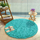 Tapet i rrumbullt Strado Round Shaggy Rug, 120x120 cm, Turquoise Sea