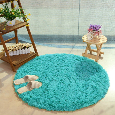 Tapet i rrumbullt Strado Round Shaggy Rug, 120x120 cm, Turquoise Sea