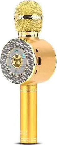 Mikrofon karaoke Golden Wireless, Bluetooth, me altoparlant të integruar, i artë