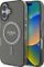 Këllëf telefoni Guess IML Glitter Circle me MagSafe për iPhone 16 6.1", transparent, i zi