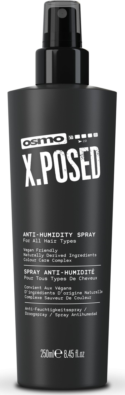 Sprej flokësh Osmo X.POSED Anti-Humidity, 250ml, kundër lagështisë, i zi