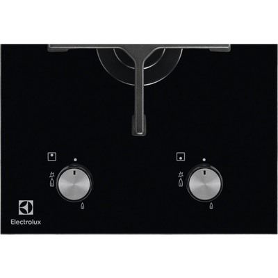 Pianurë me gaz Electrolux EGC3322NVK, 2 zona gatimi, xham, e zezë