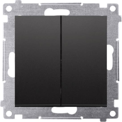 Buton i dyfishtë momentar Kontakt-Simon Simon 54, modul pa piktogram, 10AX 250V, i zi mat