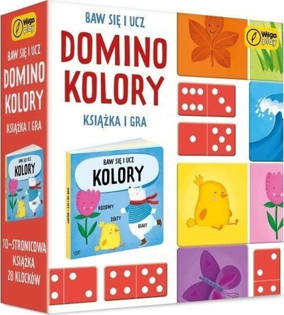 Lojë domino edukative Play And Learn Colors, 28 pjesë, me libër, shumëngjyrëshe
