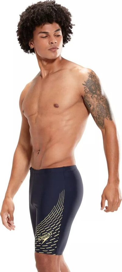 Rroba banje jammer për burra Speedo Medley Logo, ECO EnduraFlex, që s’i bën përshtypje klori, blu e errët