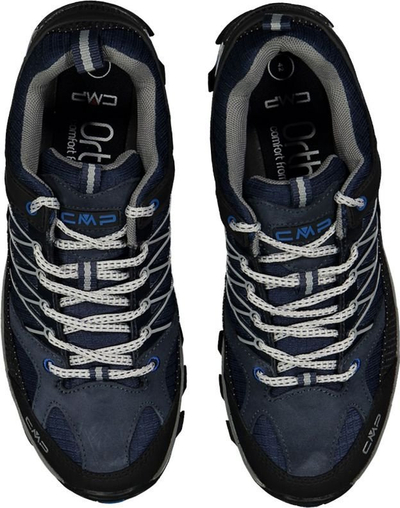 Këpucë trekking CMP Rigel Low WP M, membranë waterproof, shollë Ortholite, blu e zezë