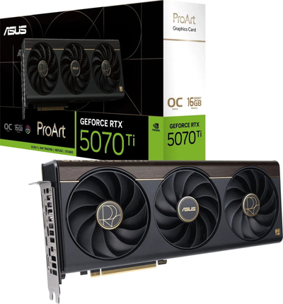 Kartë grafike ASUS ProArt RTX5070TI-O16G, GeForce RTX 5070 Ti, 16GB GDDR7, e zezë