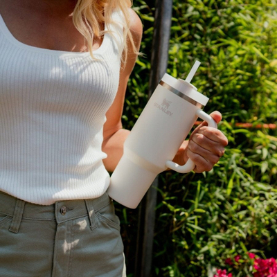 Termus Stanley Quencher H2.0 FlowState Tumbler 1.2L, çelik inoksi, portokalli