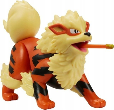 Figurinë Pokémon Jazwares Arcanine Battle Feature, 4.5", me aksion beteje, shumengjyrëshe