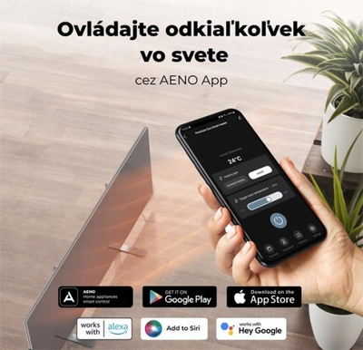 Ngrohës paneli AENO Premium Eco AGH0005S, smart, i zi