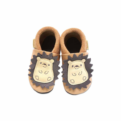 Pantofla fëmijësh Baobaby Classic Spikey Powder, lëkurë e butë, madhësia M, kafe