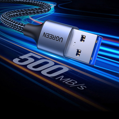 Adapter zgjatues USB Ugreen US103, USB 3.0, mashkull me femër, 0.5m, i zi