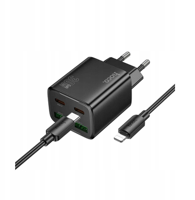 Karikues muri Hoco N56, 30W, 4 porta USB, me kabllo Lightning, i zi