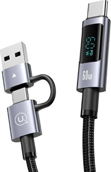 Kabllo USB Usams Sufeng 6n1 SJ736, 2m, 60W, argjendi