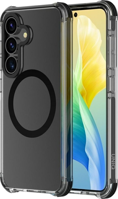 Këllëf telefoni Uniq Combat Magclick për Samsung Galaxy S25, karikim me valë, i zi
