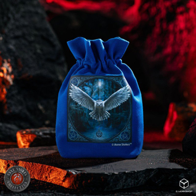 Торбичка за коцки Q Workshop Anne Stokes Awaken Your Magic, фантастичен дизајн, издржлив материјал, црна