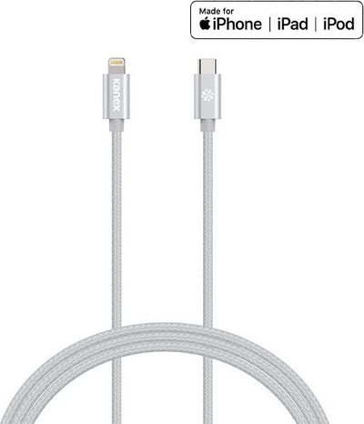 Kabllo USB Kanex USB C në Lightning, 1.2m, Power Delivery, argjendtë