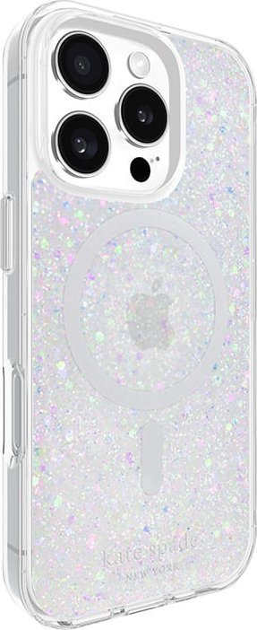 Заштитна кутија Kate Spade New York Chunky Glitter MagSafe, за iPhone 16 Pro, проѕирна со сјај