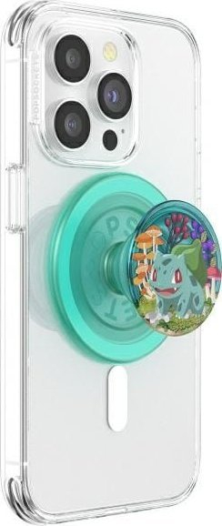 Mbajtëse telefoni PopSockets MagSafe PopGrip me unazë adapter, Bulbasaur Mint