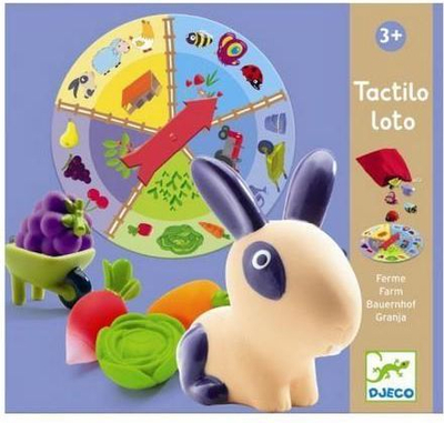 Loja edukative DJECO Farm Tactilo Loto, për fëmijë 3+