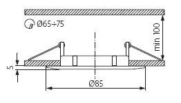 Kanlux LUTO CTX-DS02B-C/M Вграден Плафонски Рефлектор, Хром Мат