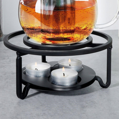 Ngrohës për qiri Heat Candle Heater, bazë metalike, për çajnikë dhe fondue, argjendtë
