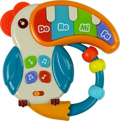 Lodër piano muzikore Lean Sport Little Piano Colorful Parrot, drita dhe tinguj, shumëngjyrëshe