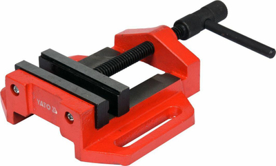 Mengene fikse për makineri Yato YT-65072, nofulla 100mm, metal, e kuqe