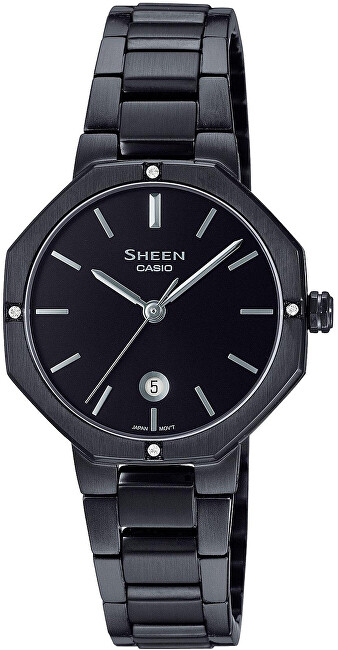 Orë dore për meshkuj Casio Sheen SHE-4543BD-1AUER, e zezë