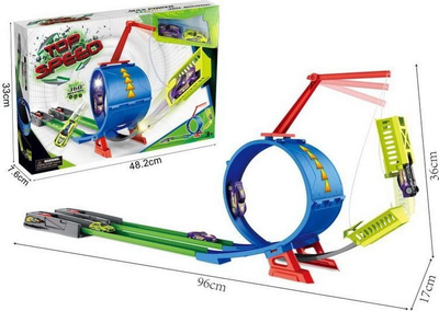 Pistë garash Top Speed Race Launcher, 28 elemente, me makina
