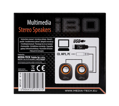 Bokse kompjuteri Media-Tech IBO MT3137W, 2.0, 6W, të zinj