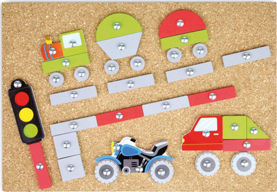 Loja kreative LENA Hammer Game Vehicles 65826, set me çekan dhe gozhda, për fëmijë