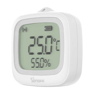 Sensor temperature dhe lagështie Sonoff SNZB-02WD, Zigbee, IP65, i bardhë