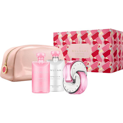 Set Bvlgari Omnia Pink Sapphire Eau de Toilette 65 ml + xhel dushi 75 ml + losion trupi 75 ml + çantë kozmetike