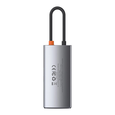 Hub USB C Baseus CAHUB-CY0G, 4 në 1, 4K, gri metalik
